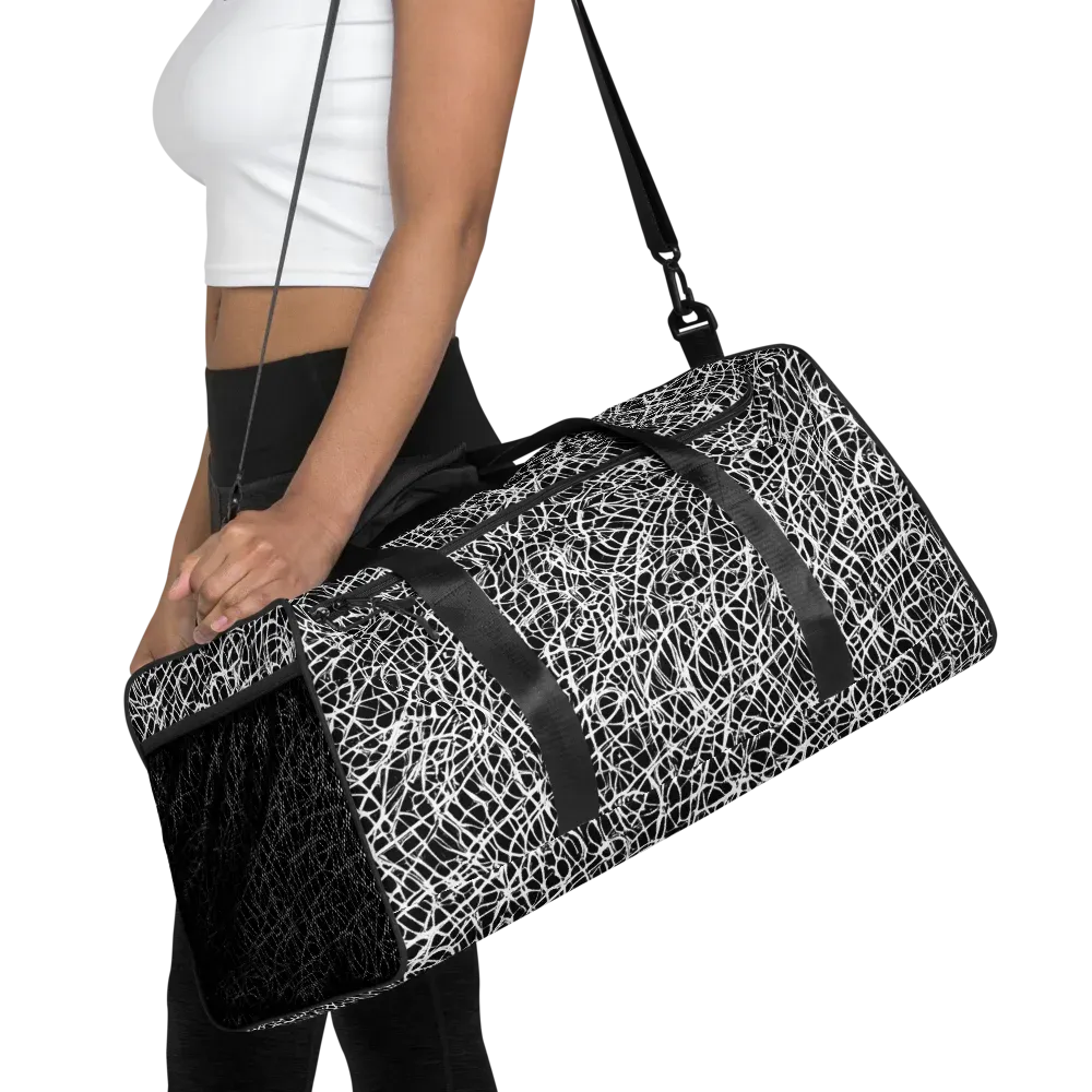 Midnight Scribble on Duffle Bag — Front