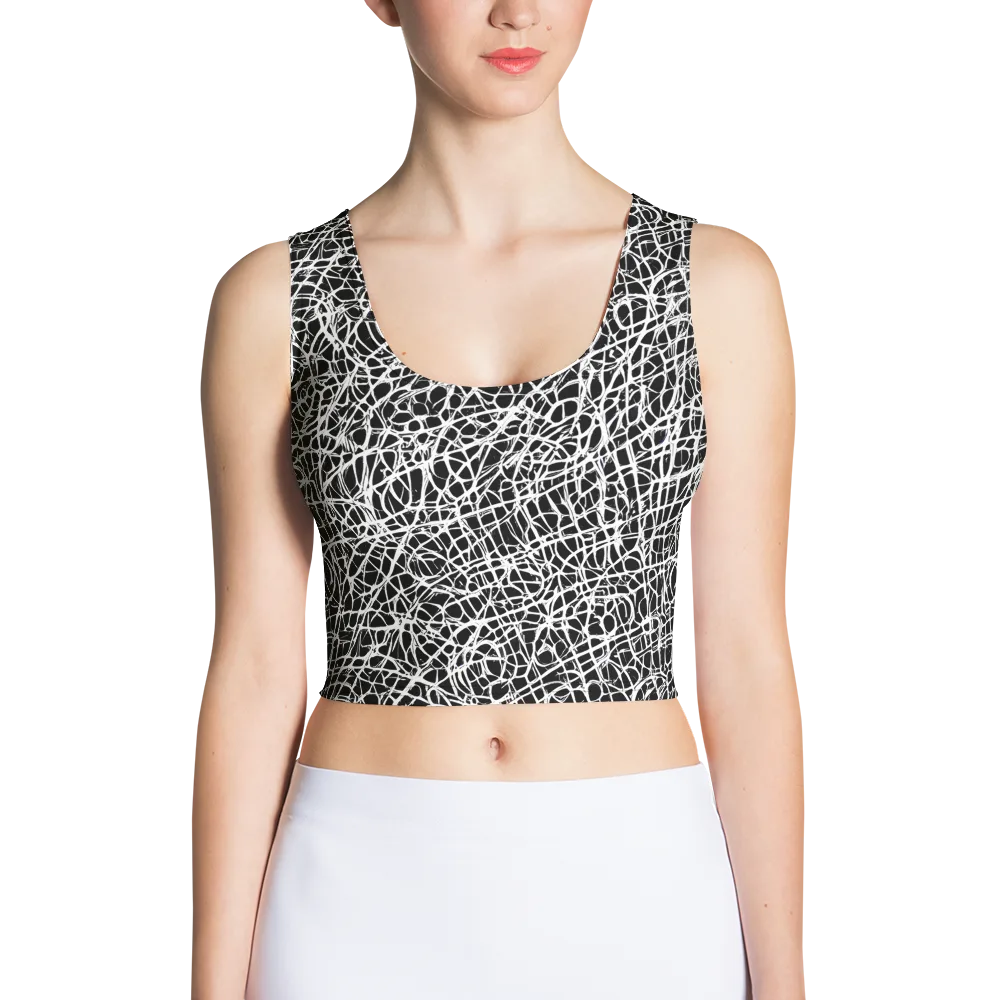 Midnight Scribble on Crop Top — Front