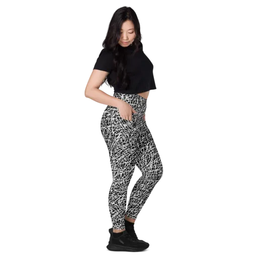 Midnight Scribble on a Leggings with Pockets