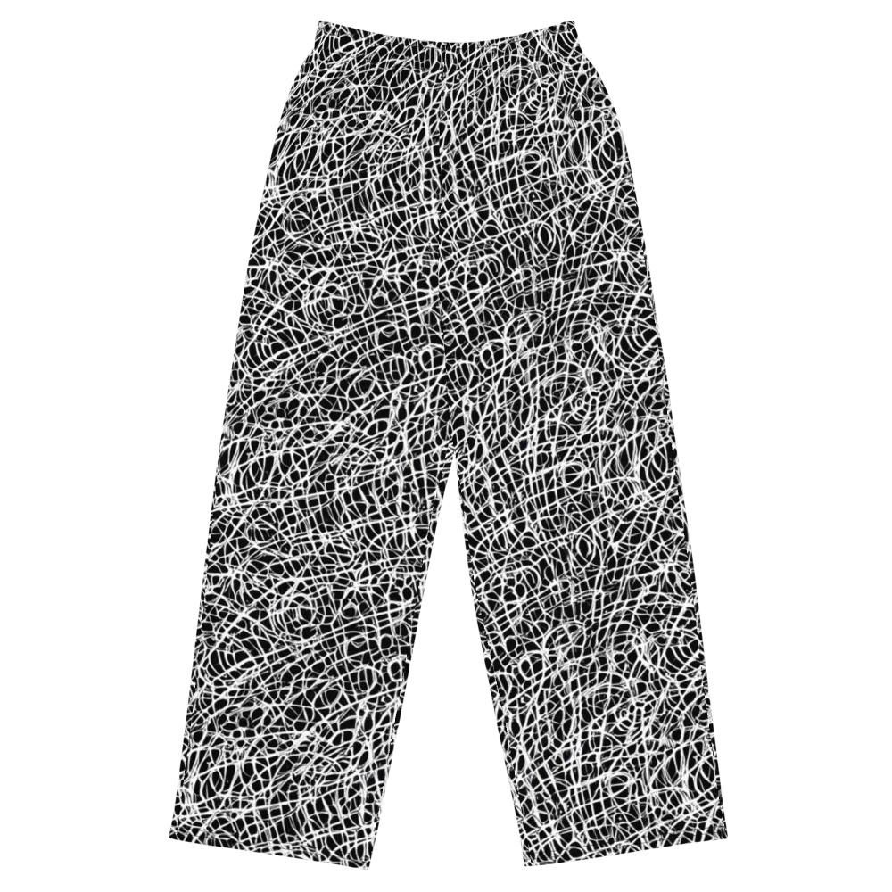 Midnight Scribble on Wide-Leg Pants — Front