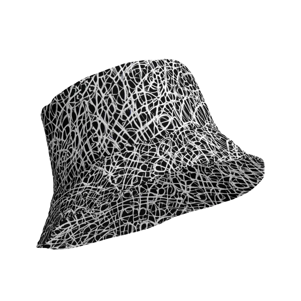 Midnight Scribble on Reversible Bucket Hat — Product details Outside