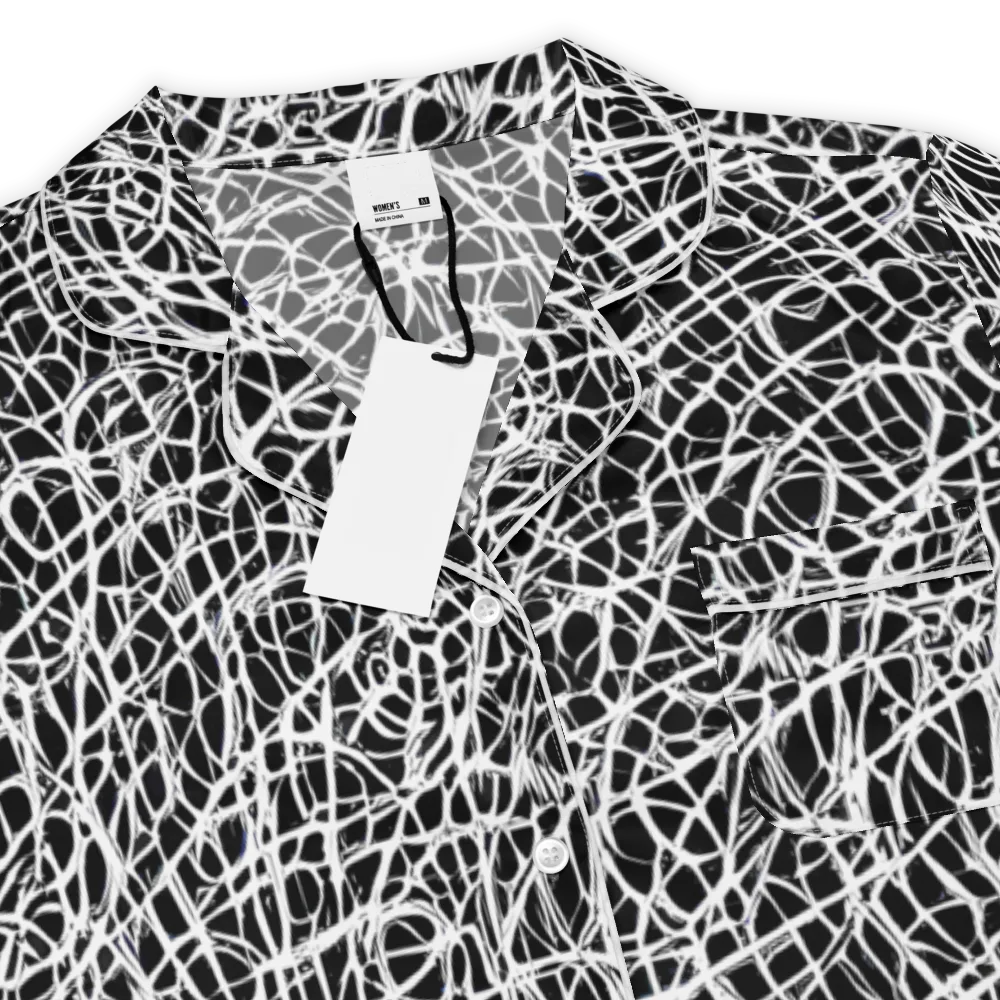 Midnight Scribble on Women's Short Sleeve Pajama Top — Product details