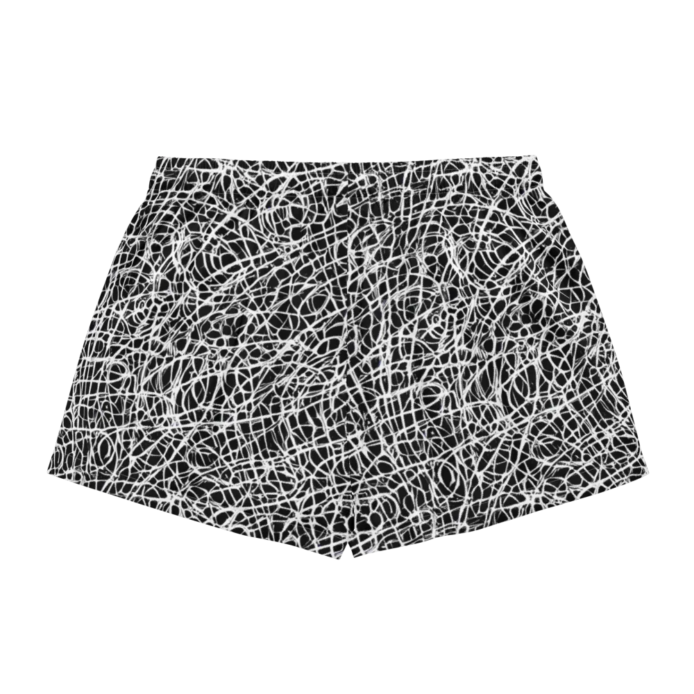 Midnight Scribble on Women's Pajama Shorts — Back
