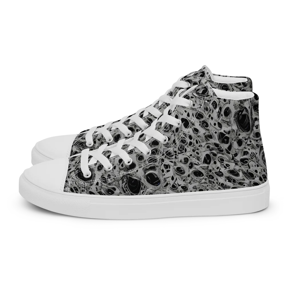 Black Matter on Men's High Top Canvas Shoes — Left