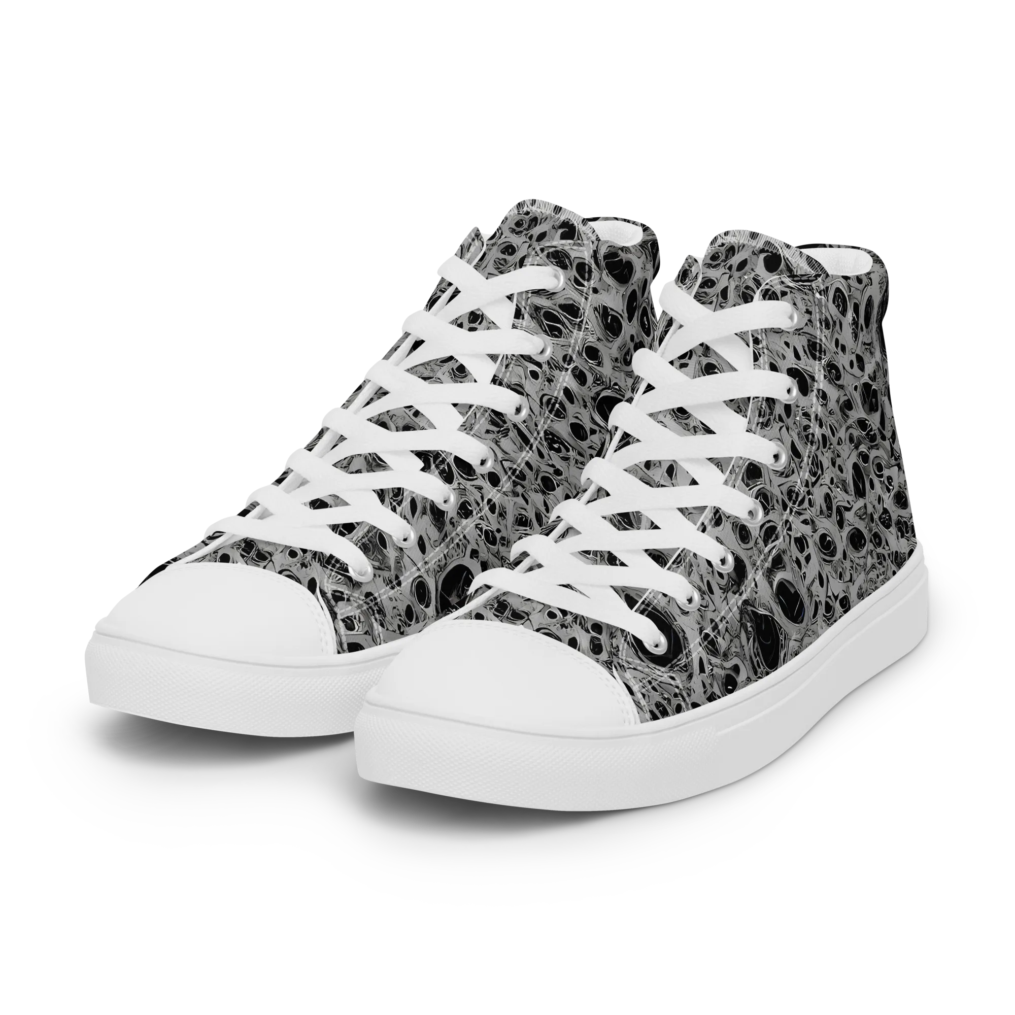 Black Matter on Women's High Top Canvas Shoes — Left Front