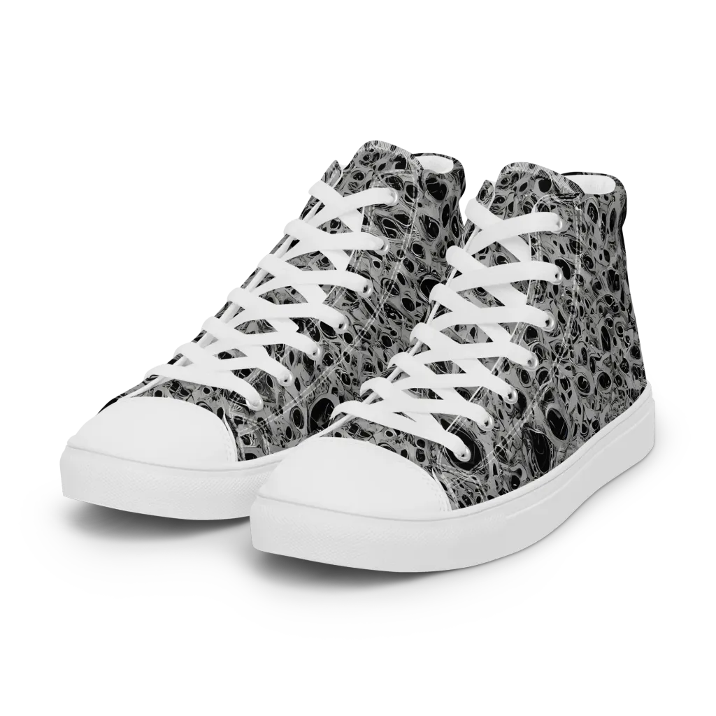 Black Matter on Women's High Top Canvas Shoes — Left Front