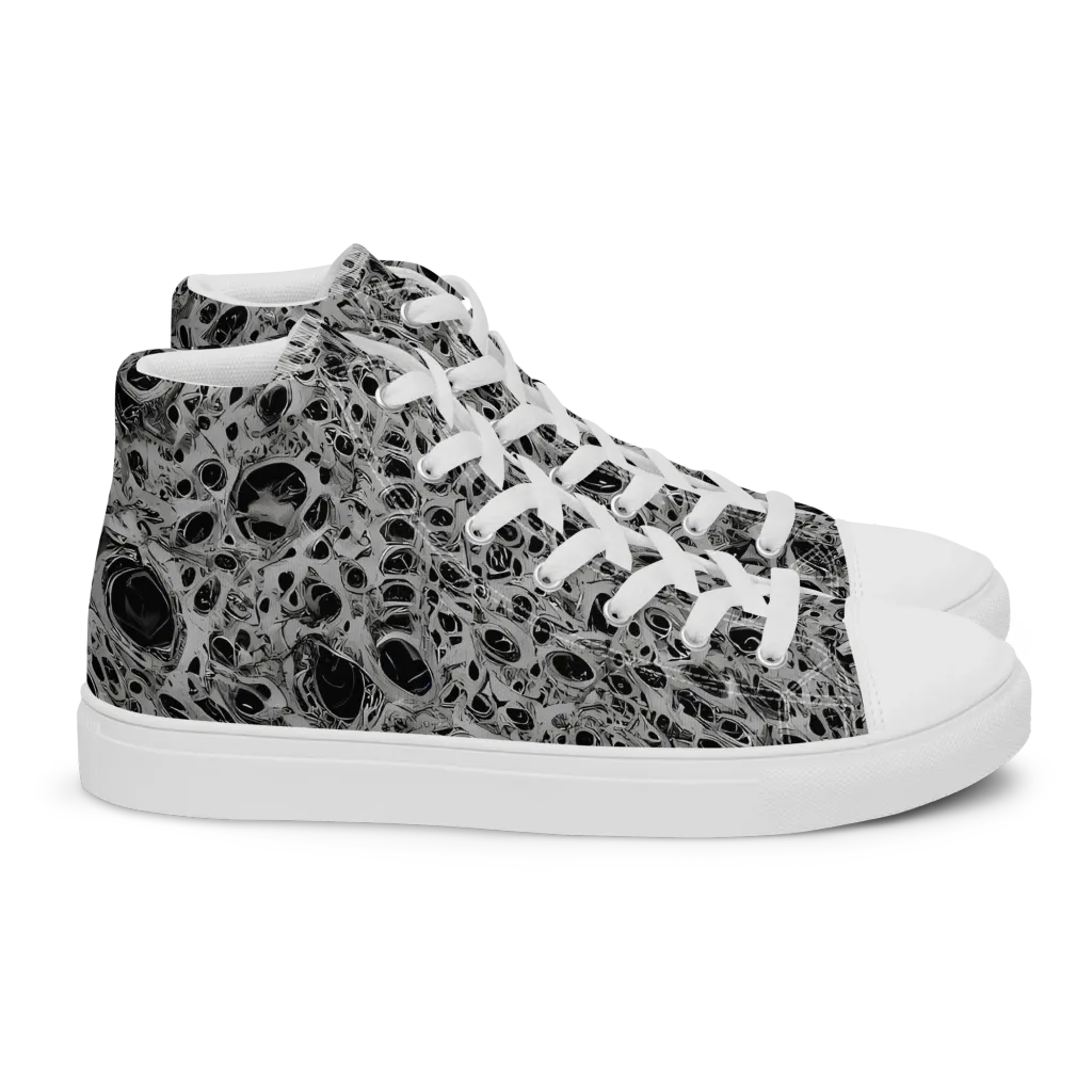 Black Matter on Women's High Top Canvas Shoes — Right