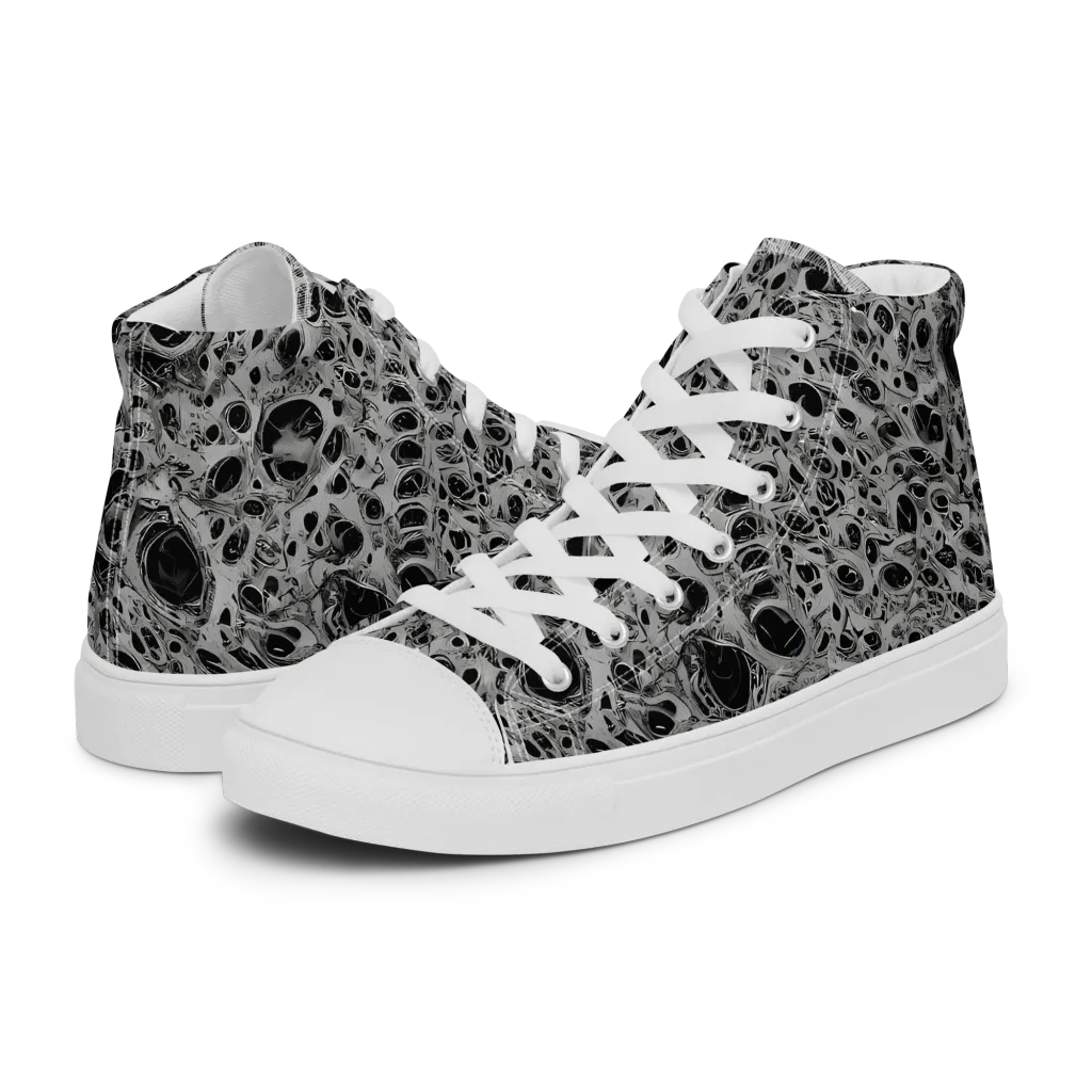 Black Matter on Women's High Top Canvas Shoes — Left