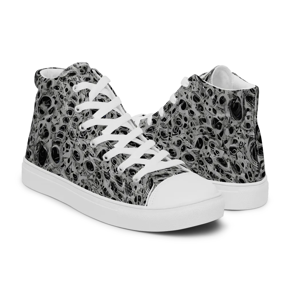 Black Matter on Women's High Top Canvas Shoes — Right