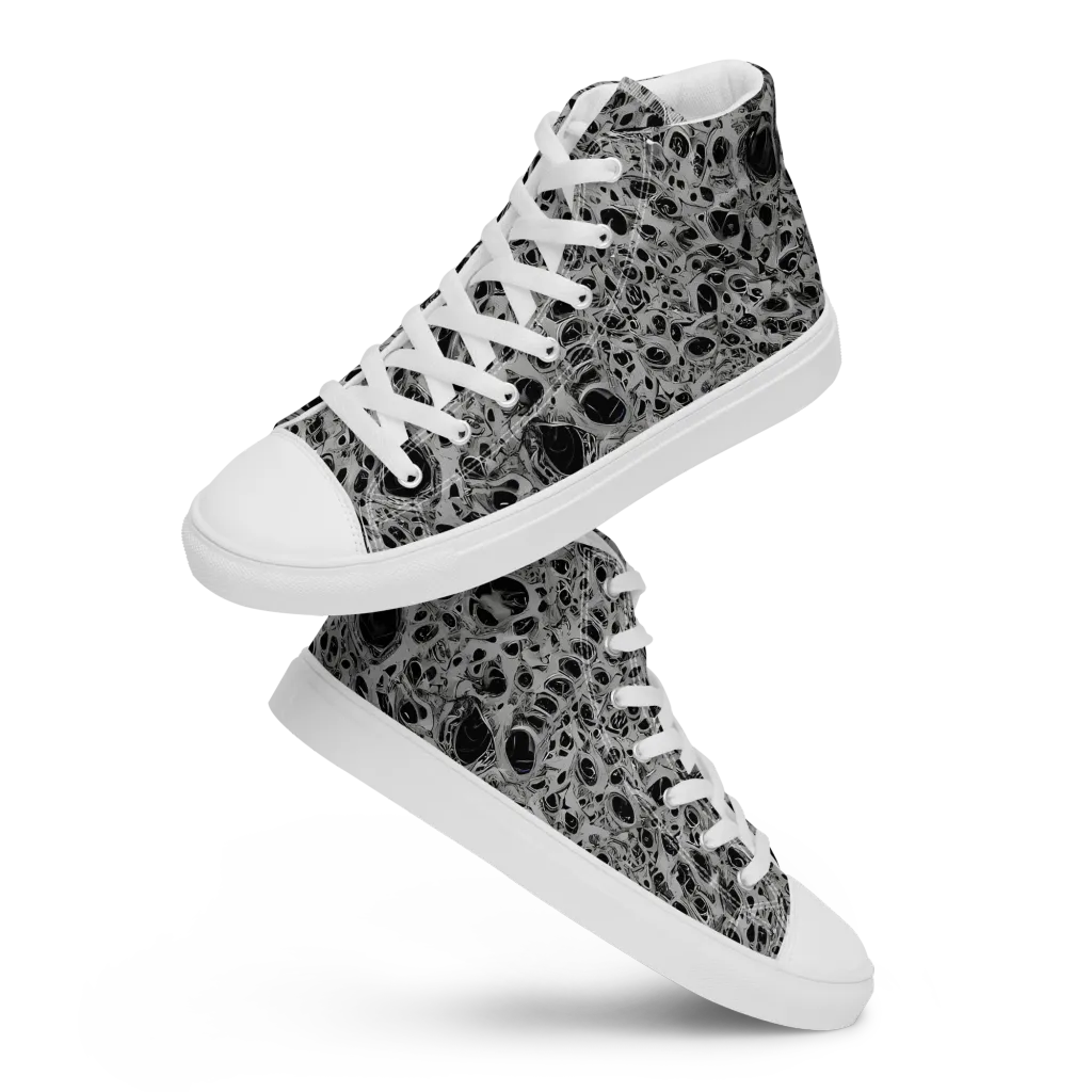 Black Matter on Women's High Top Canvas Shoes — Front