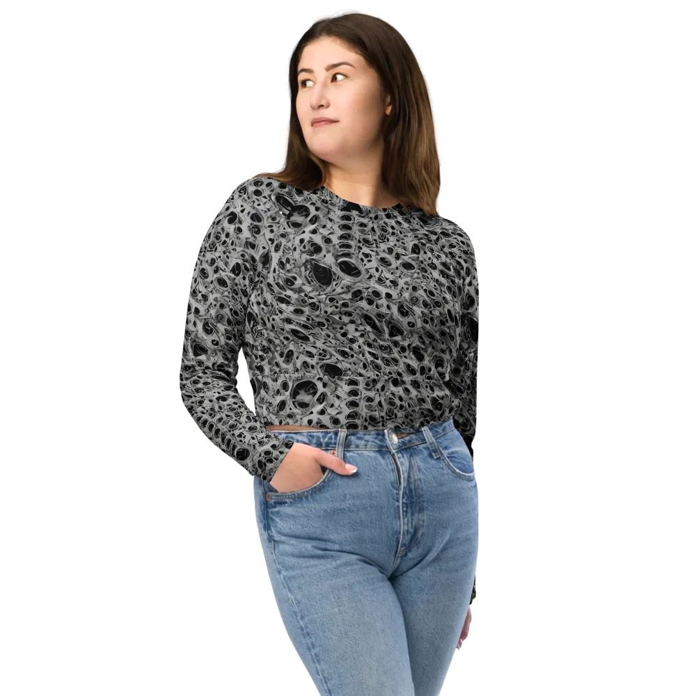 Black Matter on Long Sleeve Crop Top — Front