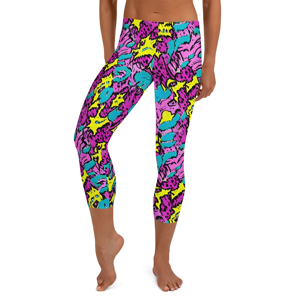 Psychedelic Prowl on Capri Leggings — Front