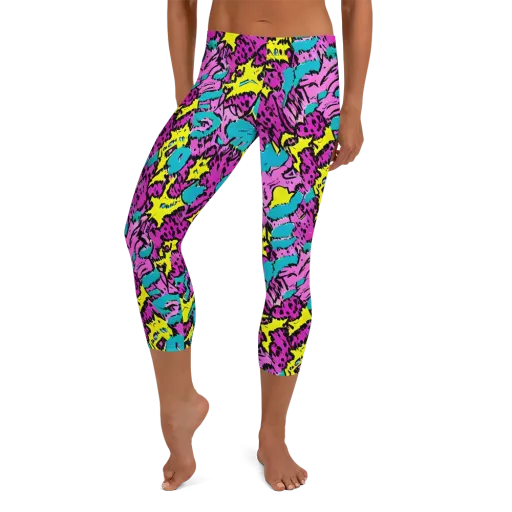 Psychedelic Prowl on a Capri Leggings