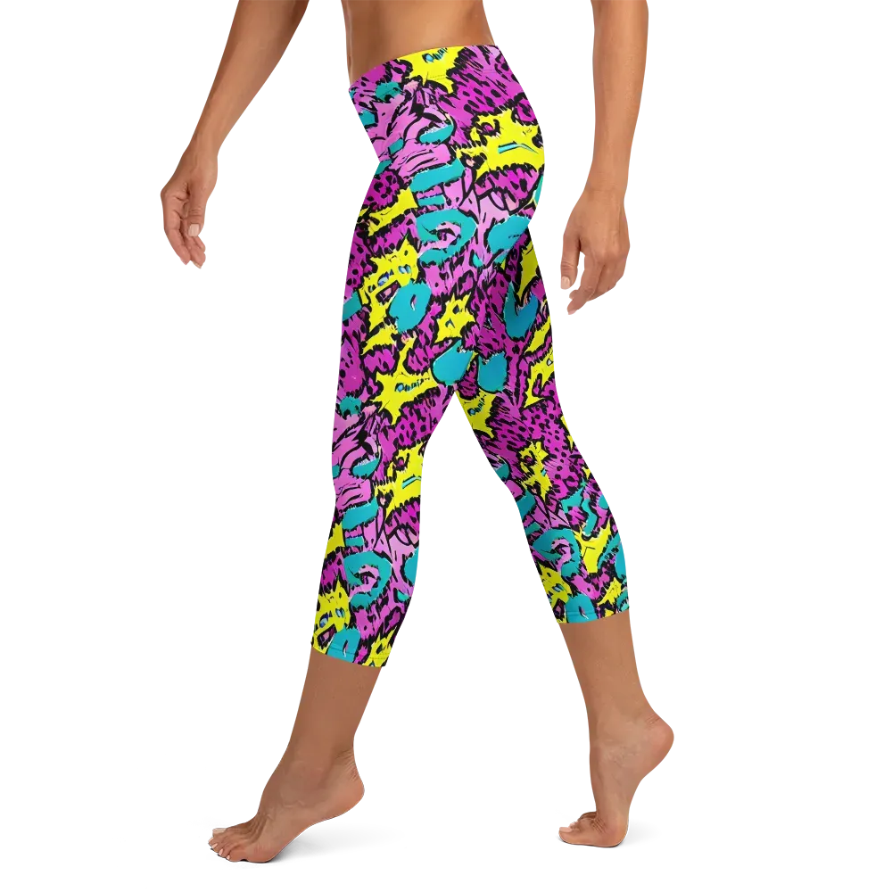 Psychedelic Prowl on Capri Leggings — Left