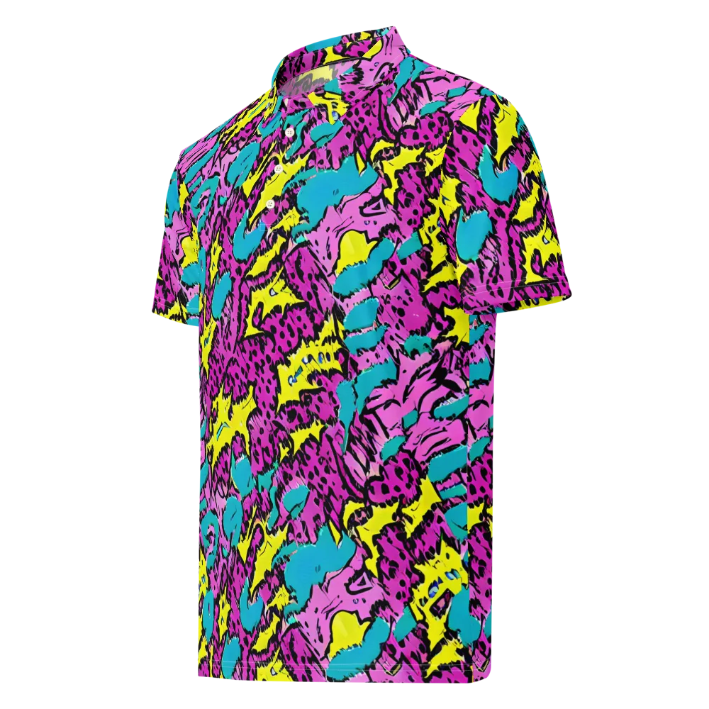 Psychedelic Prowl on Men's Slim Fit Polo Shirt — Left Front