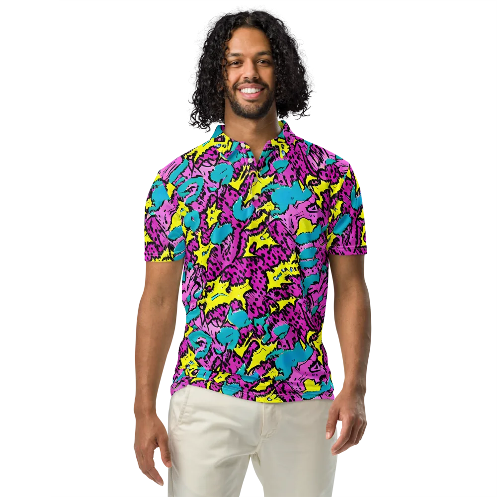 Psychedelic Prowl on Men's Slim Fit Polo Shirt — Front
