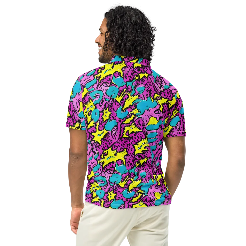 Psychedelic Prowl on Men's Slim Fit Polo Shirt — Back