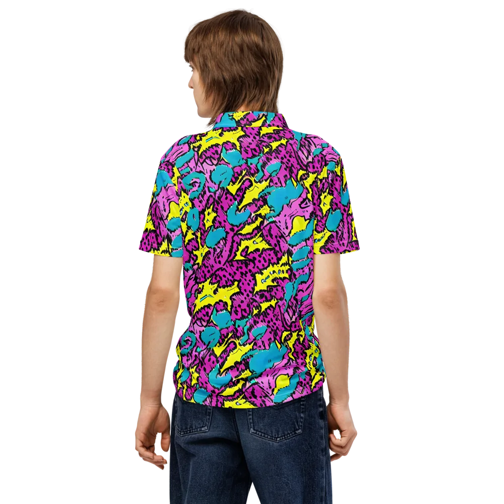 Psychedelic Prowl on Men's Slim Fit Polo Shirt — Back