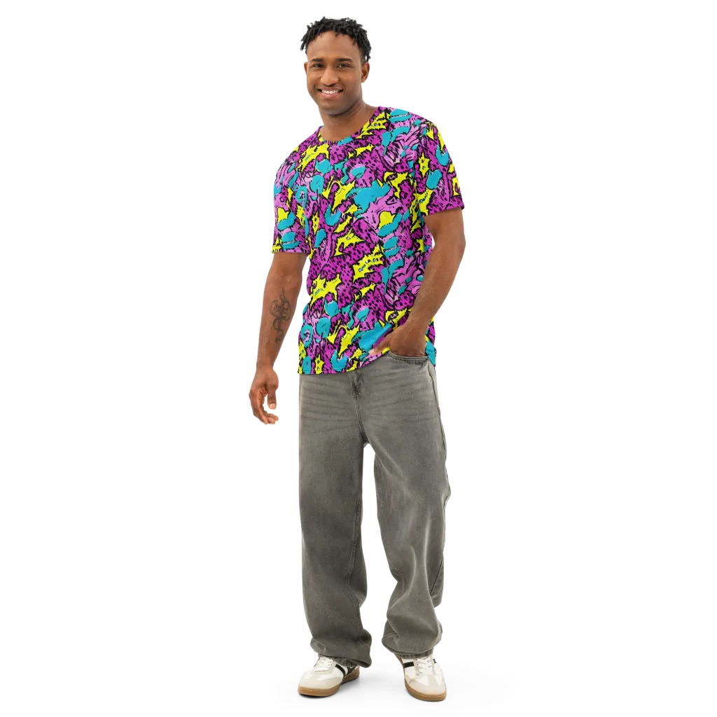 Psychedelic Prowl on Men's Cotton Crew Neck T-Shirt — Front