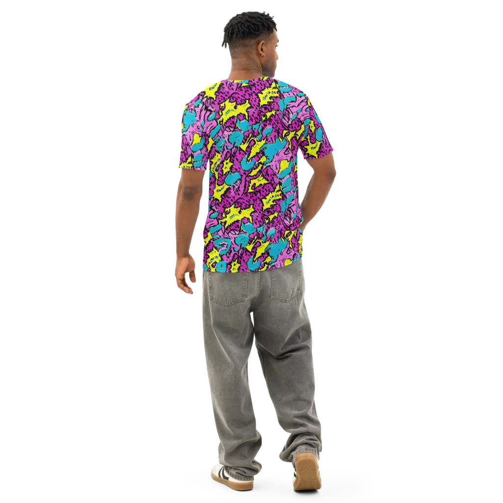 Psychedelic Prowl on Men's Cotton Crew Neck T-Shirt — Back