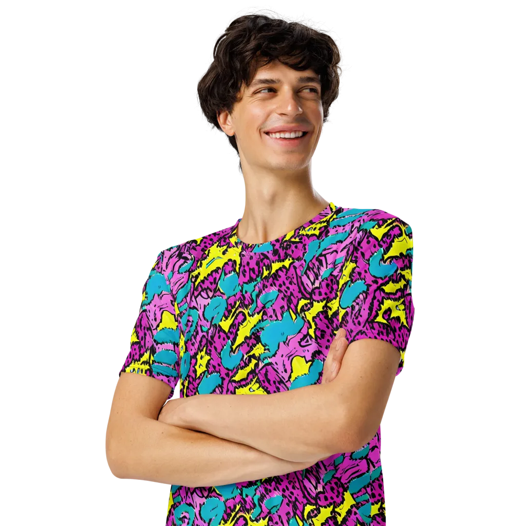 Psychedelic Prowl on Men's Crew Neck T-Shirt — Left Front