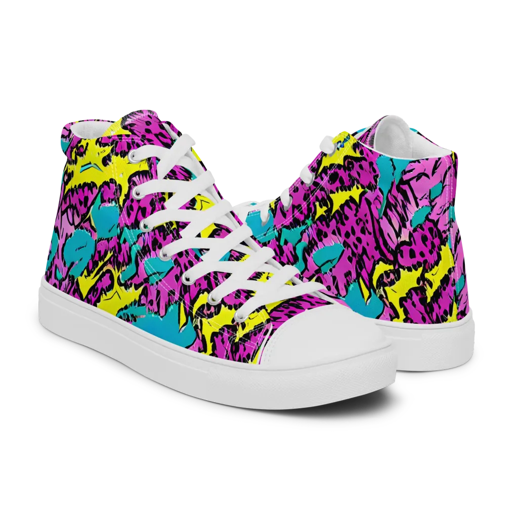 Psychedelic Prowl on Men's High Top Canvas Shoes — Right