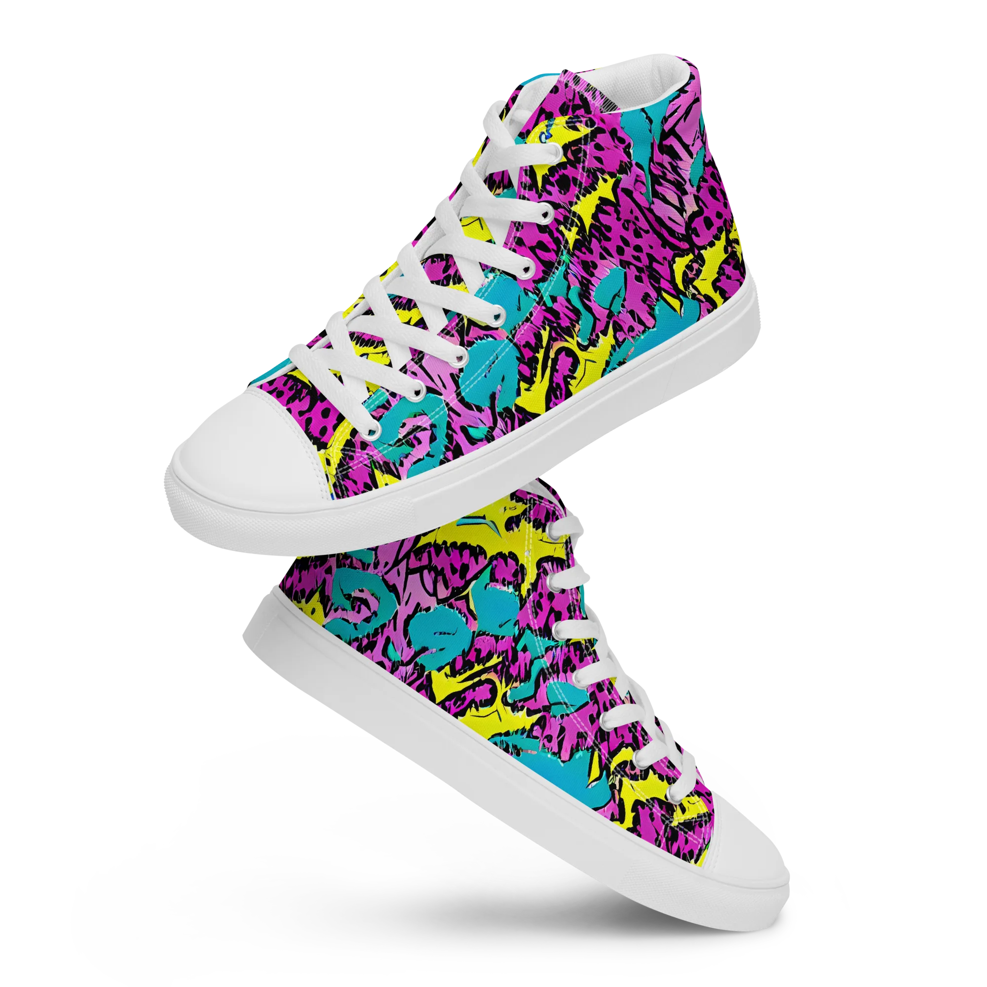 Psychedelic Prowl on Men's High Top Canvas Shoes — Front