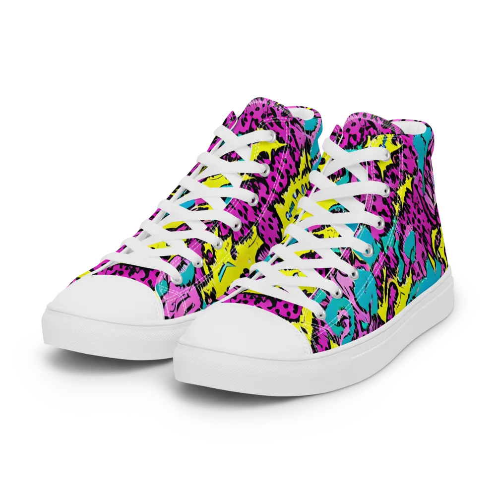 Psychedelic Prowl on Women's High Top Canvas Shoes — Left Front