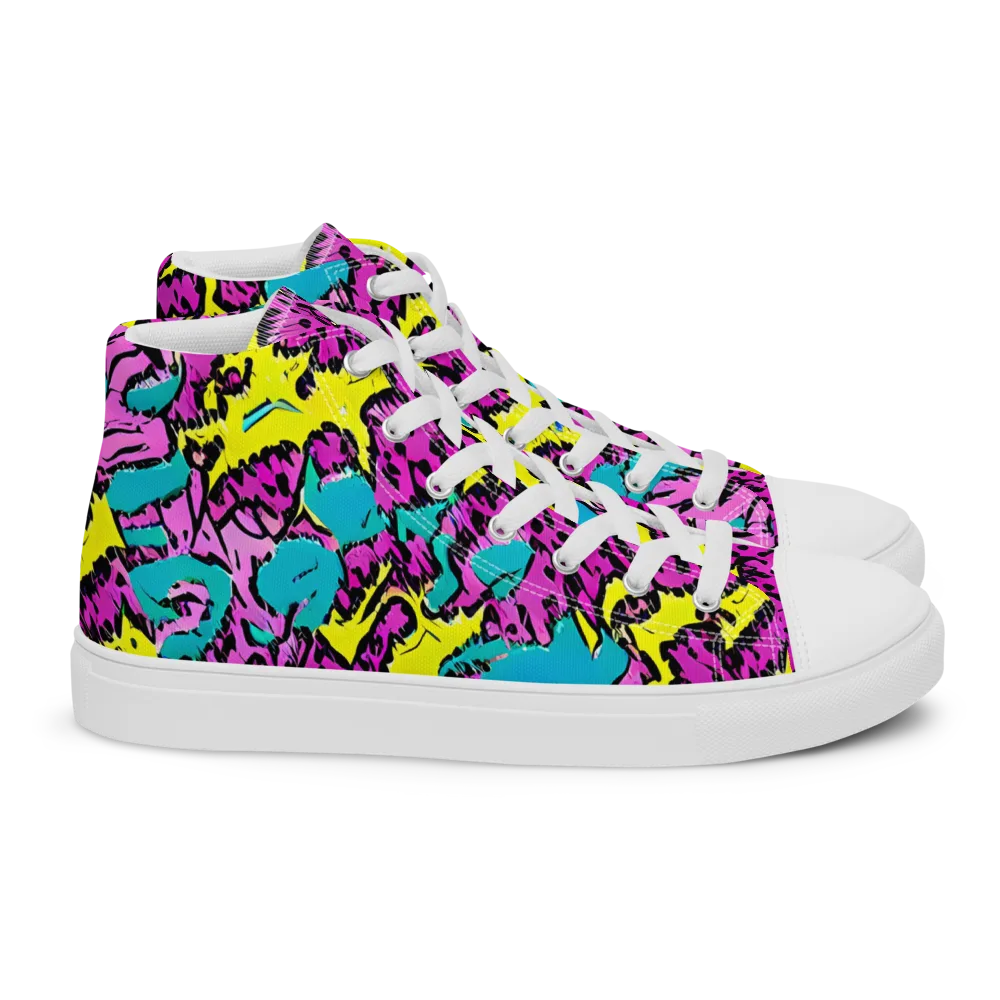 Psychedelic Prowl on Women's High Top Canvas Shoes — Right