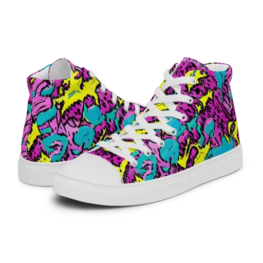 Psychedelic Prowl on a Women's High Top Canvas Shoes