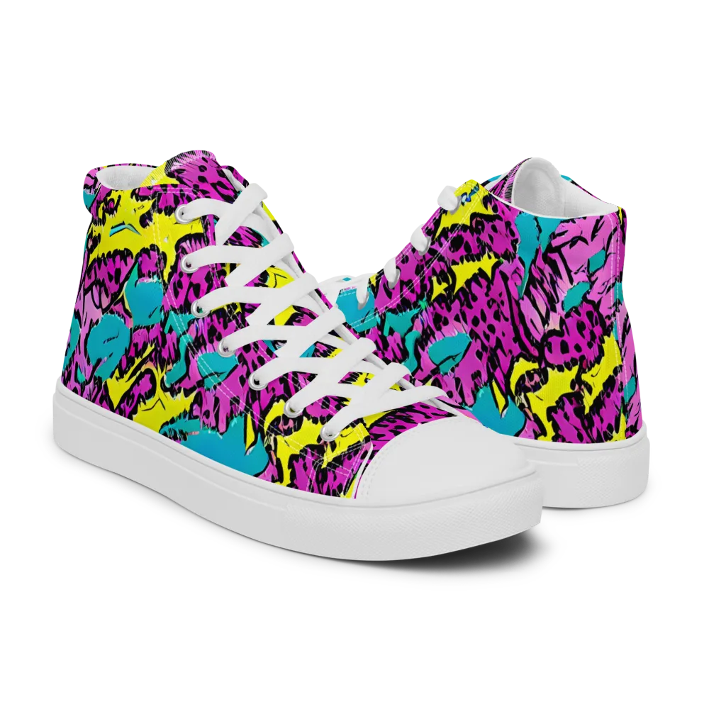 Psychedelic Prowl on Women's High Top Canvas Shoes — Right