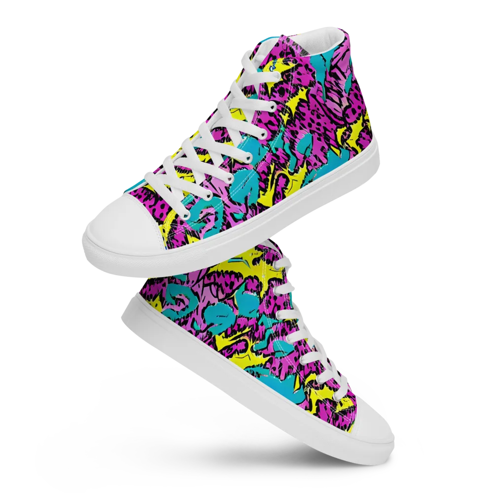 Psychedelic Prowl on Women's High Top Canvas Shoes — Front