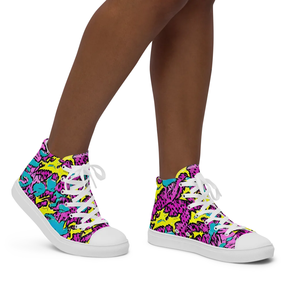 Psychedelic Prowl on Women's High Top Canvas Shoes — Right