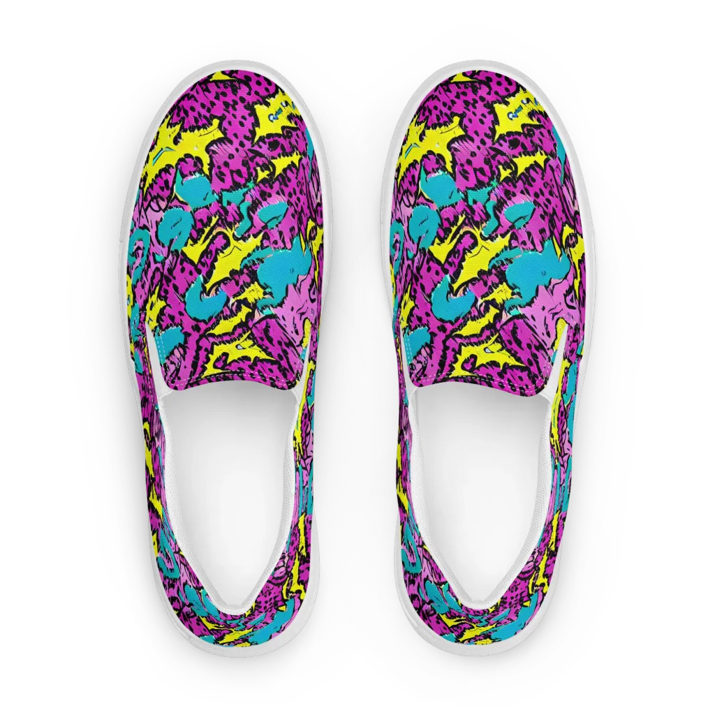 Psychedelic Prowl on Men's Slip-On Canvas Shoes — Front