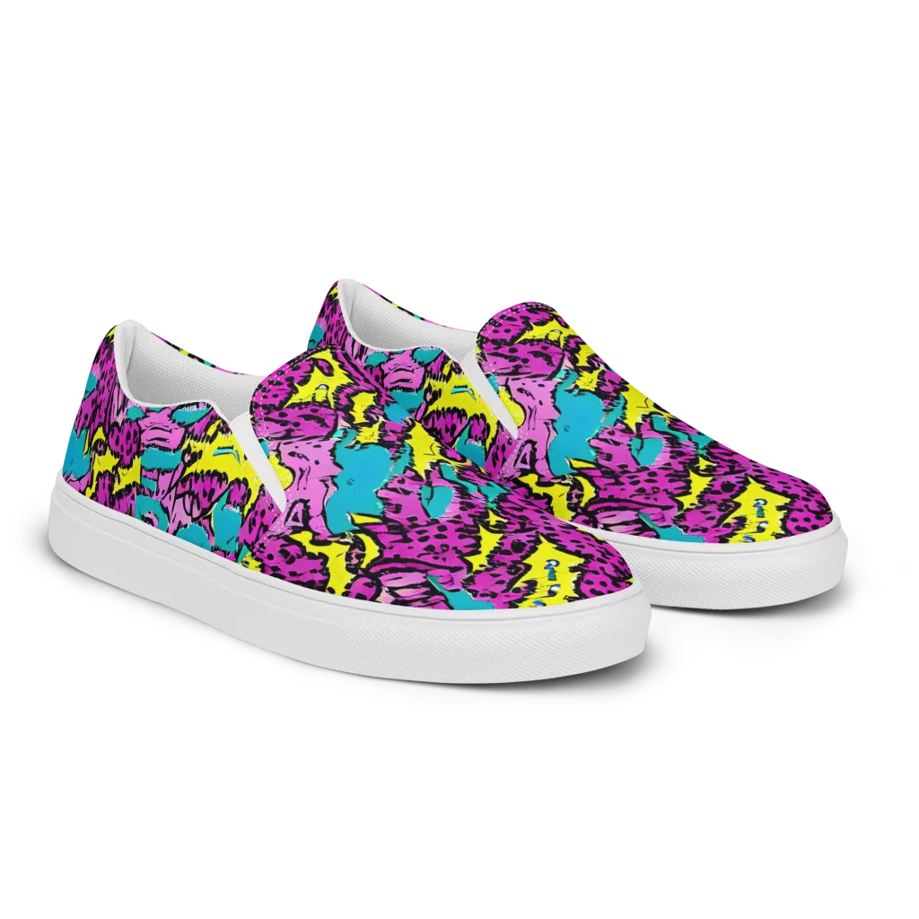 Psychedelic Prowl on Men's Slip-On Canvas Shoes — Right Front