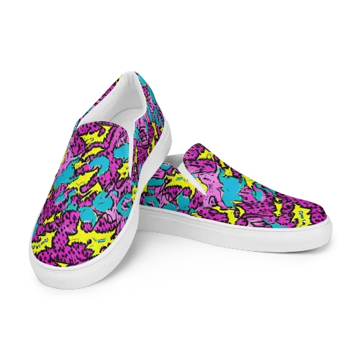 Psychedelic Prowl on a Men's Slip-On Canvas Shoes