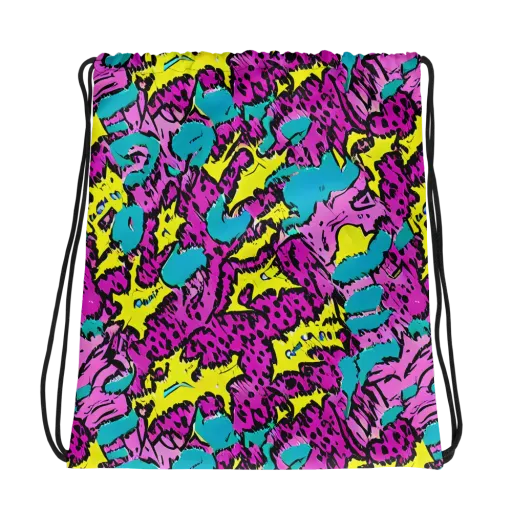 Psychedelic Prowl on a Drawstring Bag