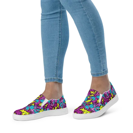Psychedelic Prowl on a Women's Slip-On Canvas Shoes