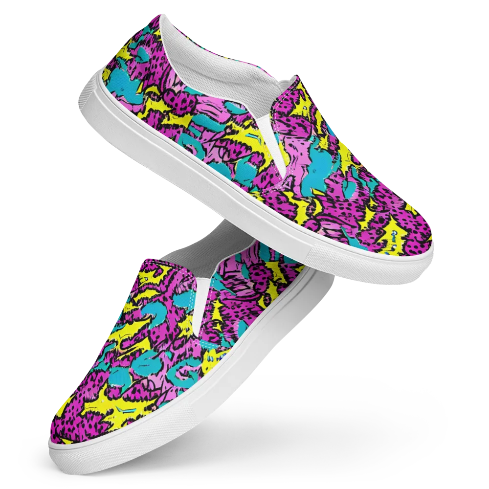 Psychedelic Prowl on Women's Slip-On Canvas Shoes — Front
