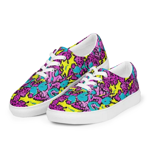 Psychedelic Prowl on a Men's Lace-Up Canvas Shoes