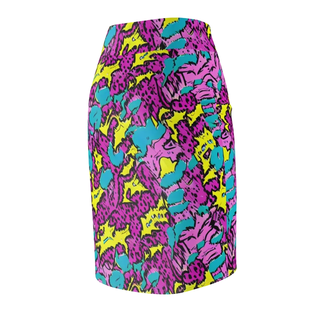 Psychedelic Prowl on Pencil Skirt — Back Side
