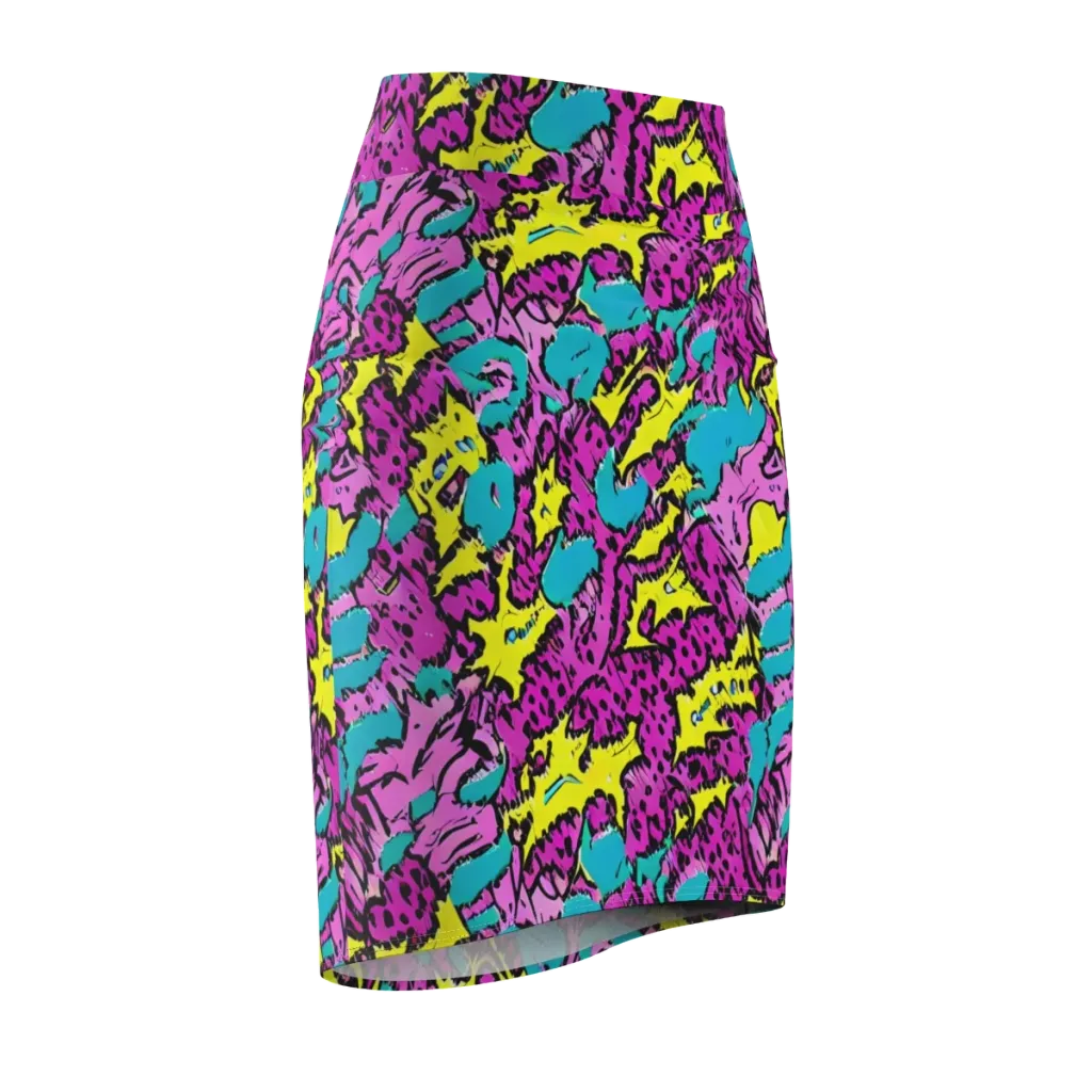Psychedelic Prowl on Pencil Skirt — Front Side