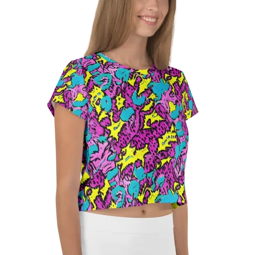 Psychedelic Prowl on a Crop Tee