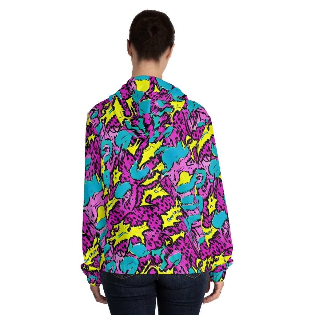 Psychedelic Prowl on Women's Full-Zip Hoodie — Back On Person