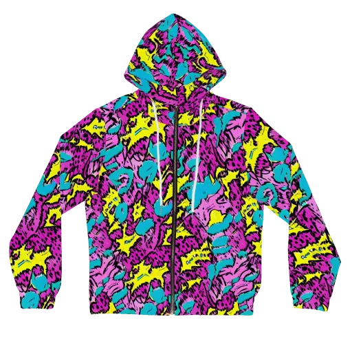 Psychedelic Prowl on a Women's Full-Zip Hoodie