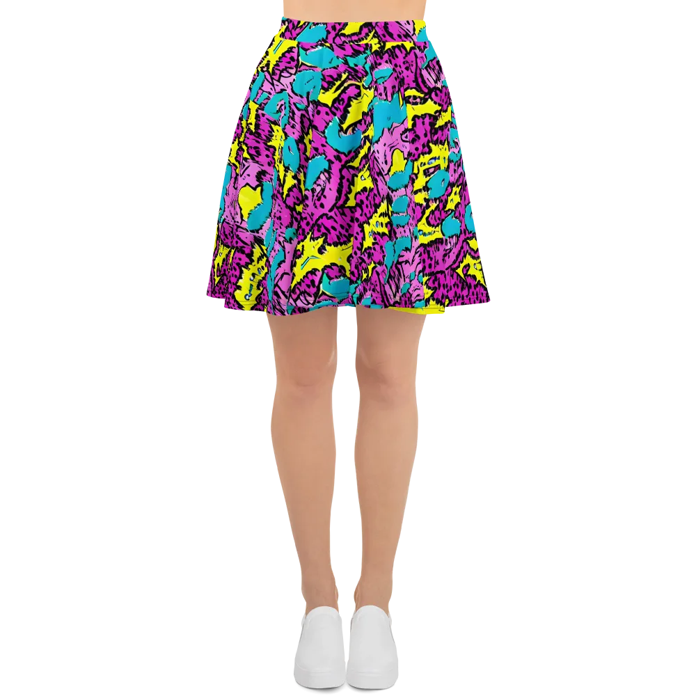 Psychedelic Prowl on Skater Skirt — Front