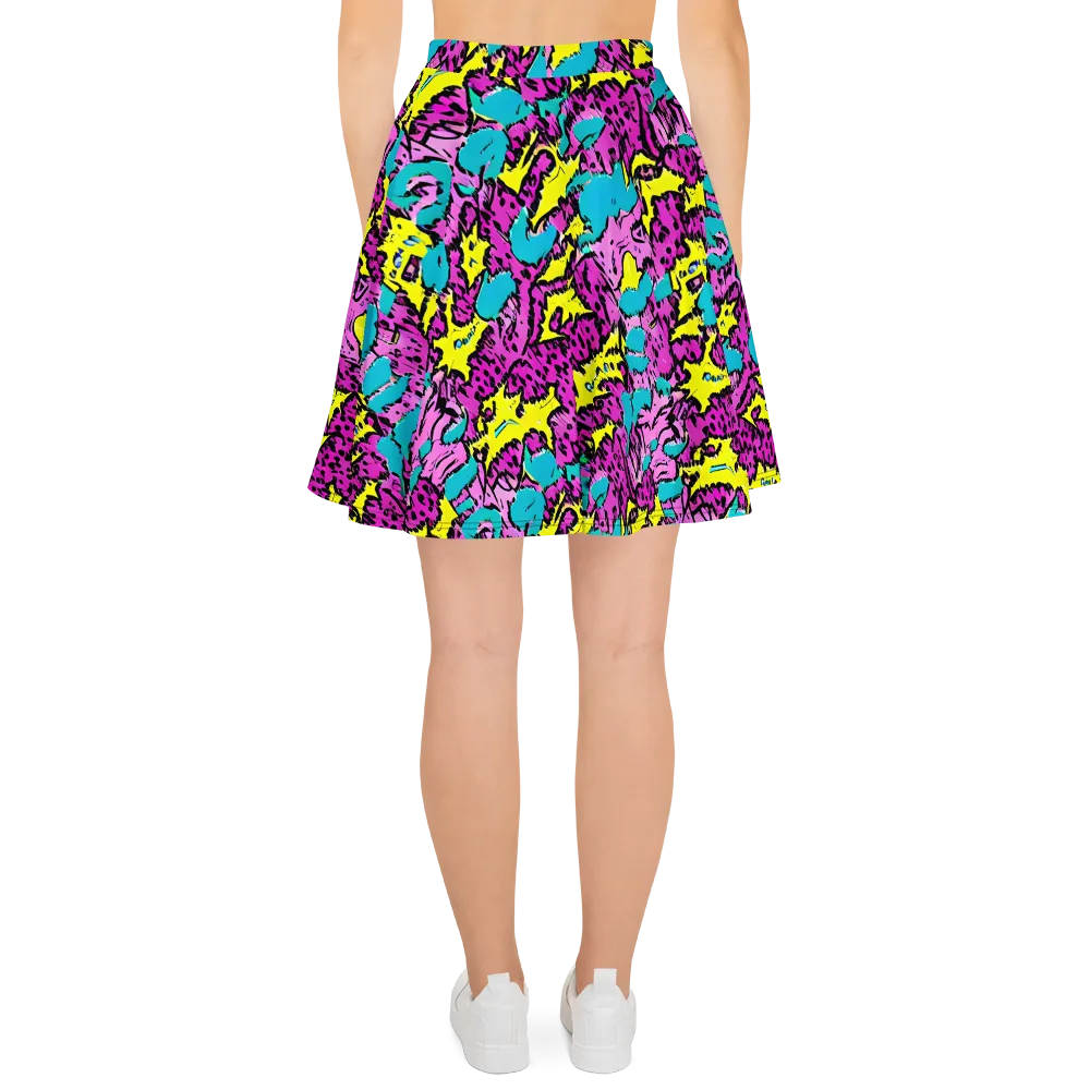 Psychedelic Prowl on Skater Skirt — Back