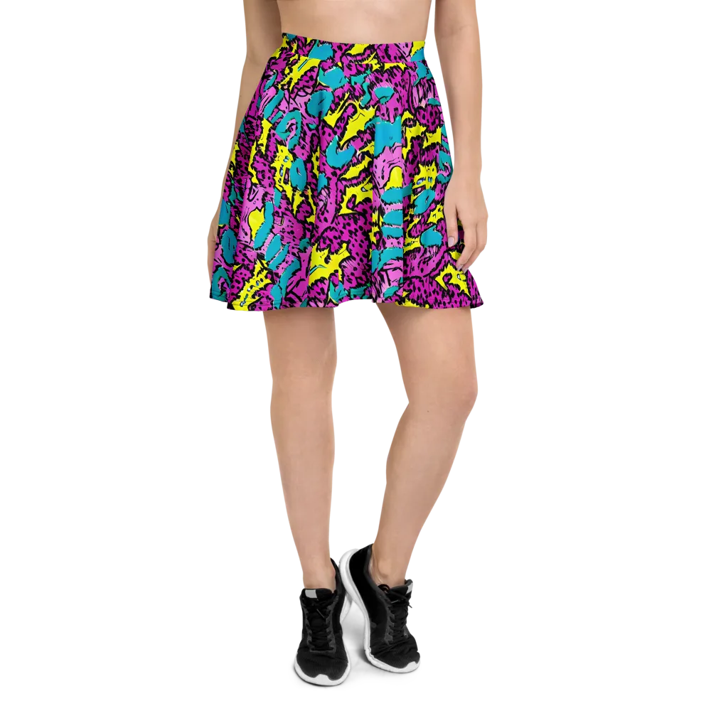 Psychedelic Prowl on Skater Skirt — Front