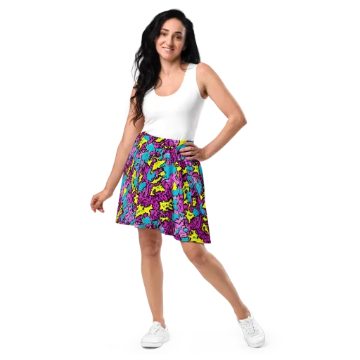 Psychedelic Prowl on a Skater Skirt