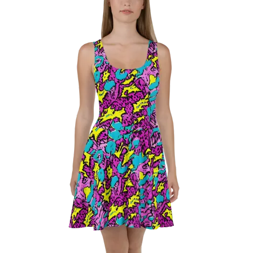 Psychedelic Prowl on a Skater Dress